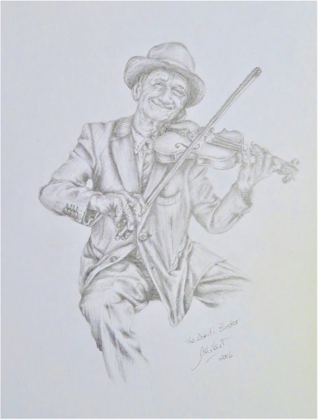 The Fiddler - a sketch by Julie-Anne Rogers